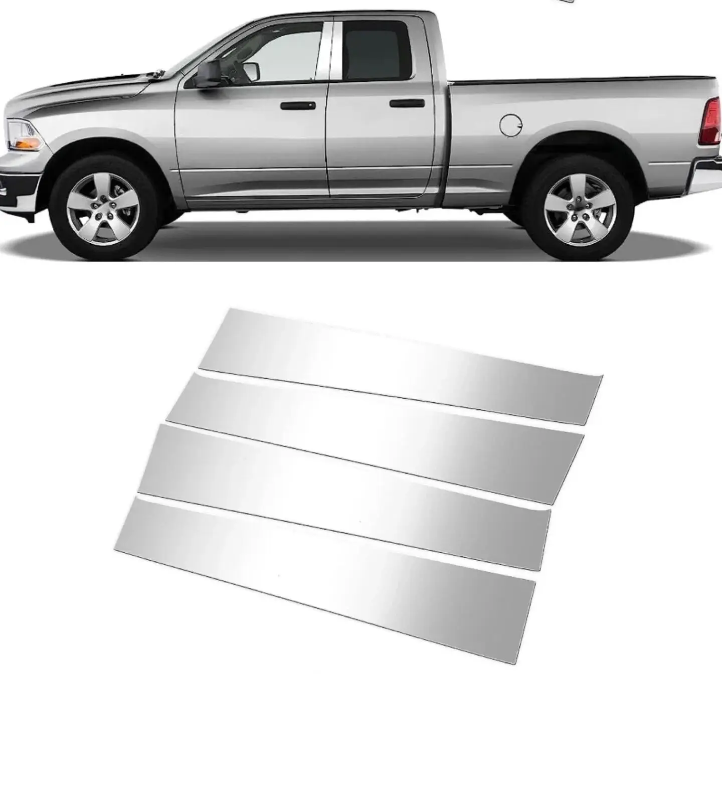 

Chrome Plated Car Window Pillar Posts Door Trims Cover Stickers For Dodge Ram 1500 2500 3500 4500 5500 2009-2018 Accessories