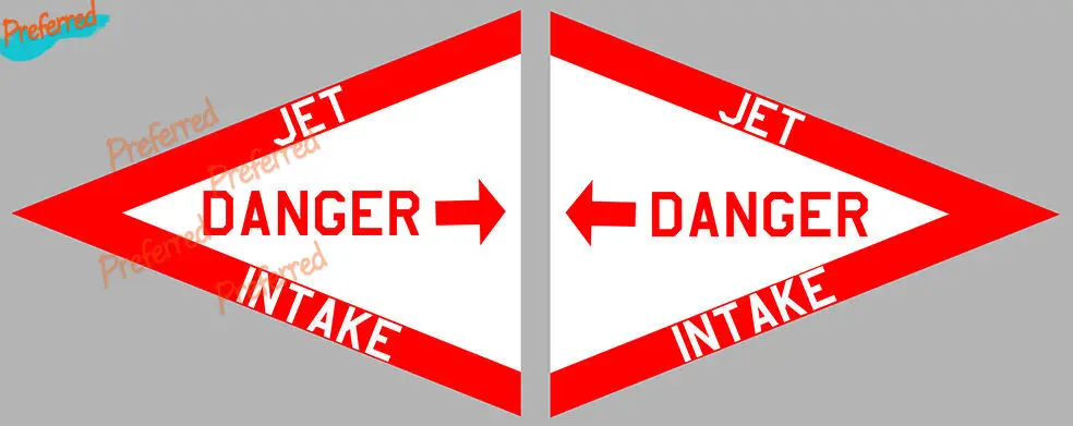 2 X DANGER JET AIR INTAKE AVION F16 TOMCAT 12cmX10cm AUTOCOLLANT STICKER