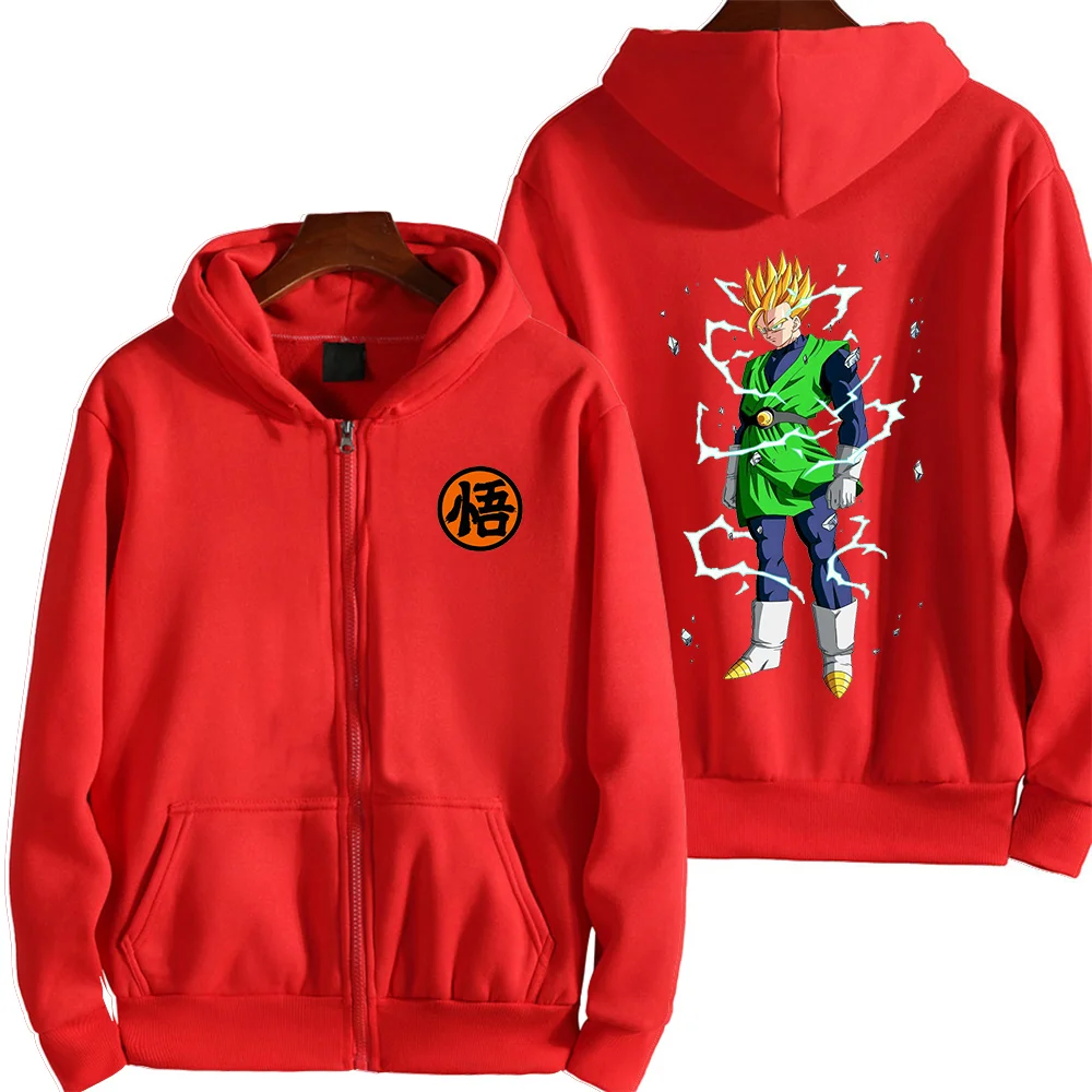 2024 New Men's and Women's Anime Dragon SON GOHAN Cartoon Wukong Cell Printed Hoodie Couple Street Leisure Sports Shirt