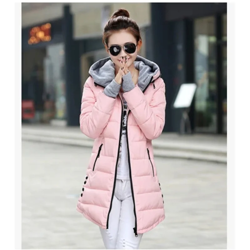 سترة مبطنة للسيدات 2015 سترة شتوية نسائية جديدة سترة قطنية ضيقة معطف نسائي زائد