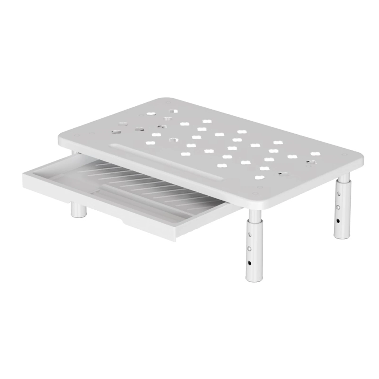 حامل شاشة الكمبيوتر 3 ارتفاع قابل للتعديل مع فتحات تدفق الهواء وحامل الكمبيوتر المحمول للوازم المدرسية المكتبية والمنزلية