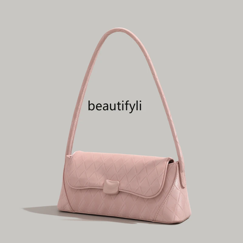 New Fashion Pink High-Grade One-Shoulder Underarm Bag Special-Interest Design Retro Women Bag