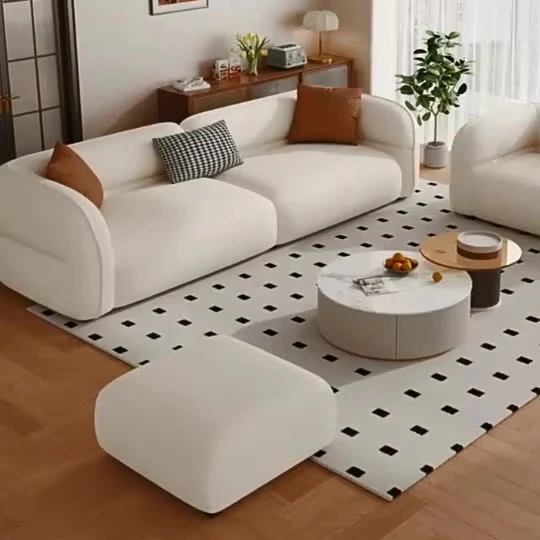 

Простой современный модульный диван Beancurd Block для гостиной, кремовый тканевый диван-облако