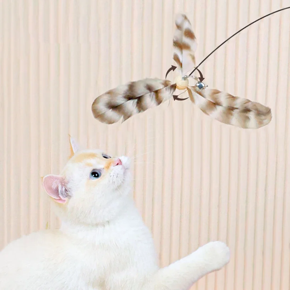 

Pet Funny Kitten Cat Teaser Interactive Toy Feather with Bell Toys for Cats Stick Wire Chaser Wand Toy Pet Supplies