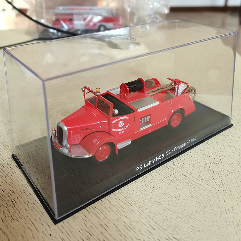 Modelo de aleación de simulación de motor de bomberos, escala 1/50 PS Laffly BSS C3 Francia 1950, pantalla estática, regalo coleccionable, decoración de recuerdo
