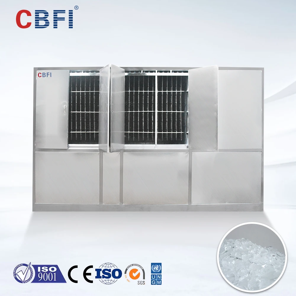 Industrial Automatic PLC Controlled Plate Ice Maker Machine with Water Cooling High Productivity Motor & Gear Components