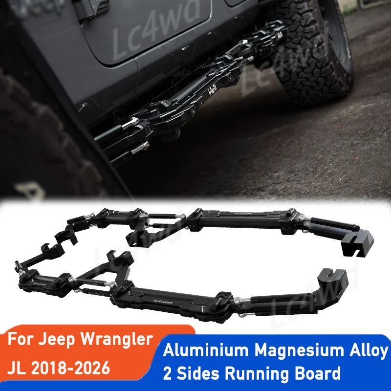 LC4WD 4X4 Exterior Accessories IRURI Aluminum Running Board Side Step Left and Right For Jeep Wrangler JL 4 Door 2018-2026