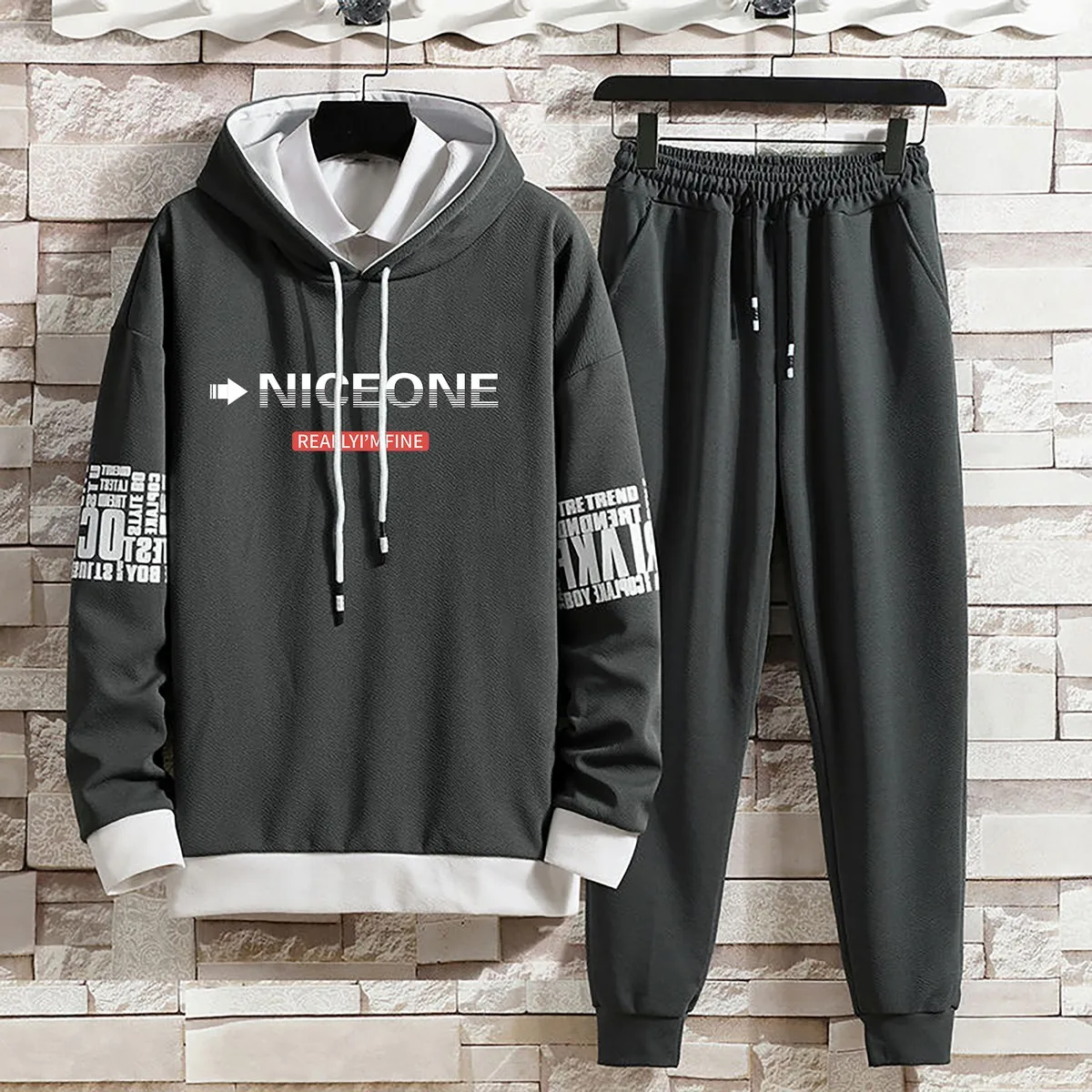Summer Autumn Suits Hoodies Set Pants Pullover Hat Casual Hood Print Sweaterhoodie Men Clothing for Men New Top Long Sleeves