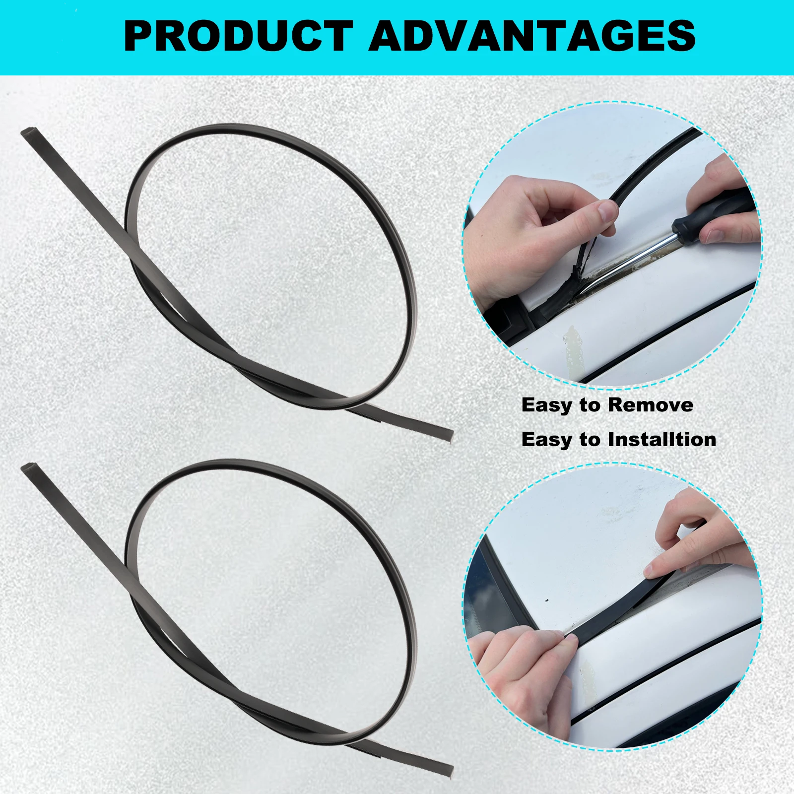 2 Stück für Toyota Prius C 2012-2021 Dachgummi-Tropfleisten-Dichtungsstreifen 75552-52190 75551-52210 – Detail 4