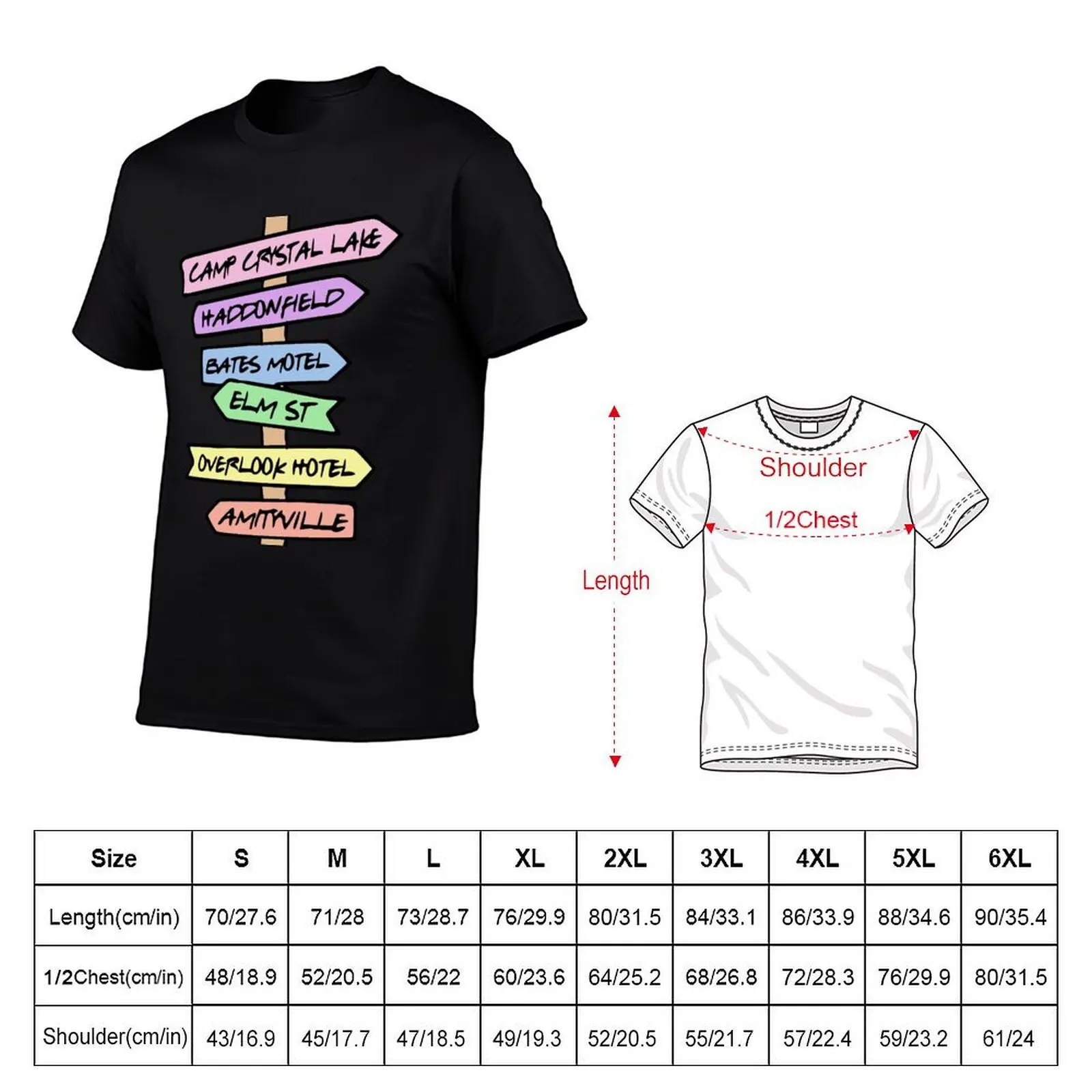 HORROR MOVIE PASTEL SIGNPOST T-Shirt graphic t shirts korean fashion mens graphic t-shirts