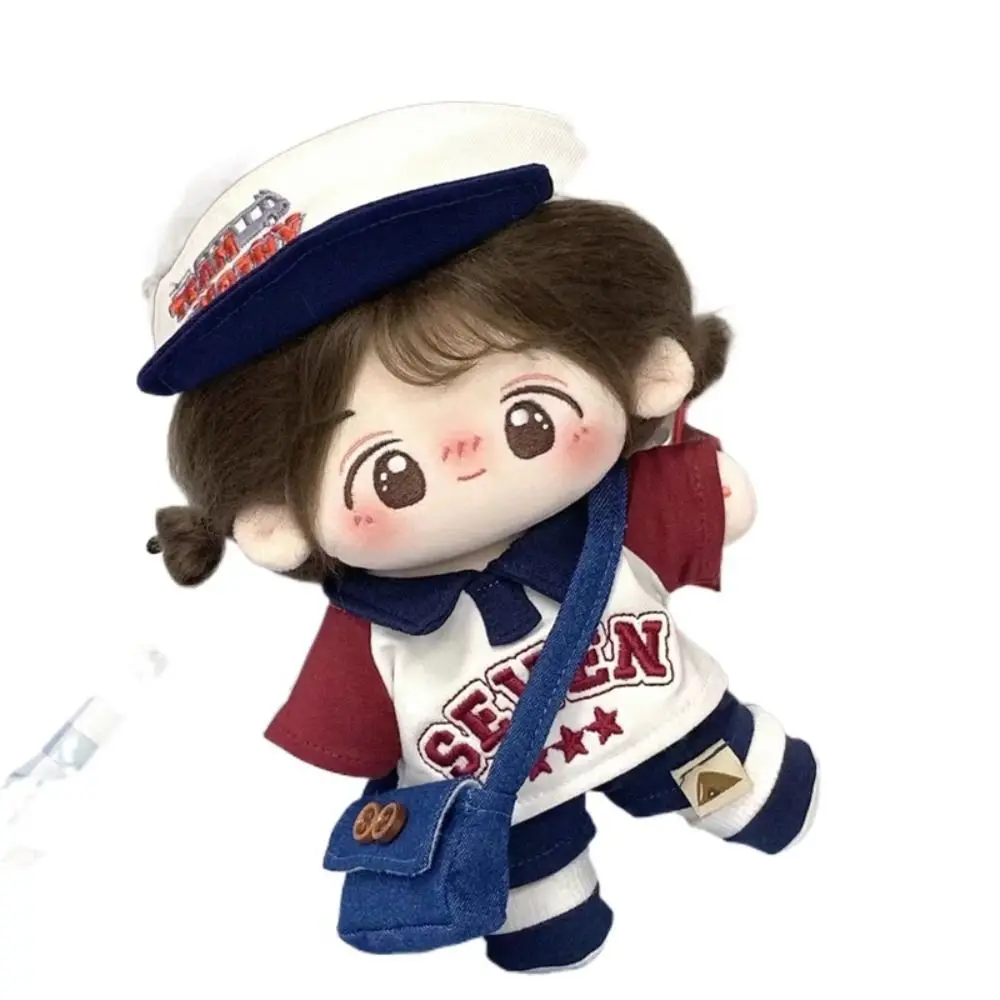 Hoodie Cotton Doll Clothes Baseball Hat Set Overalls Plush Toy Clothes Dress Up Sportswear Plush Dolls Clothes Kids Girls Toys