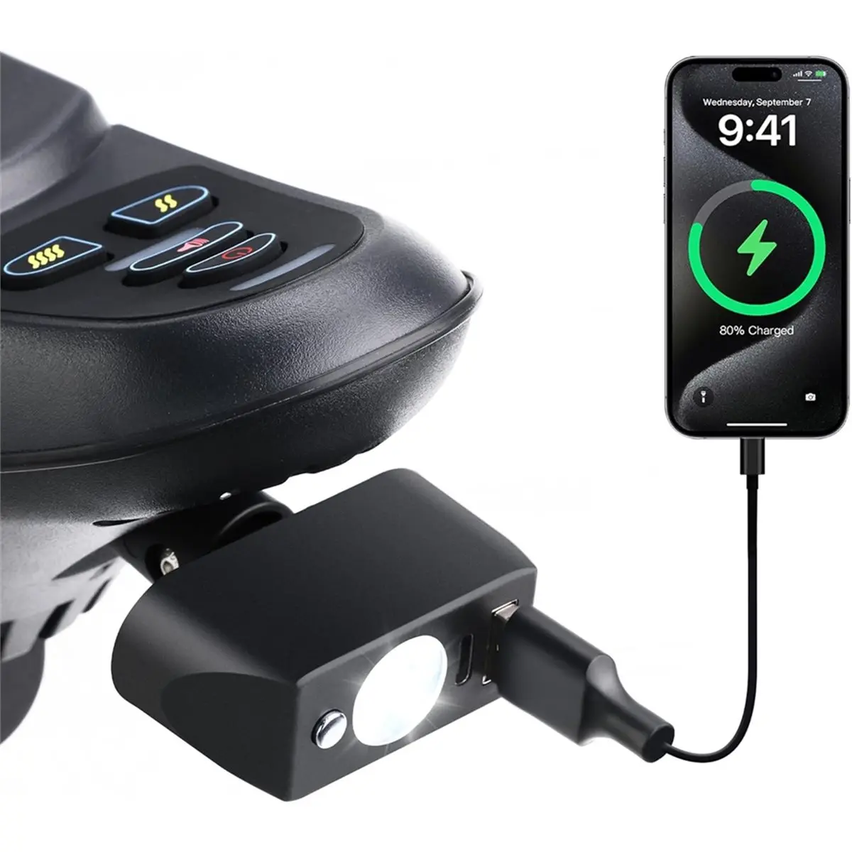 wilwill Elektrischer Rollstuhl LED-Licht, Rollstuhl-Zubehör, Hohe Helligkeit, Verstellbarer Winkel, für Motorisierte Rollstühle