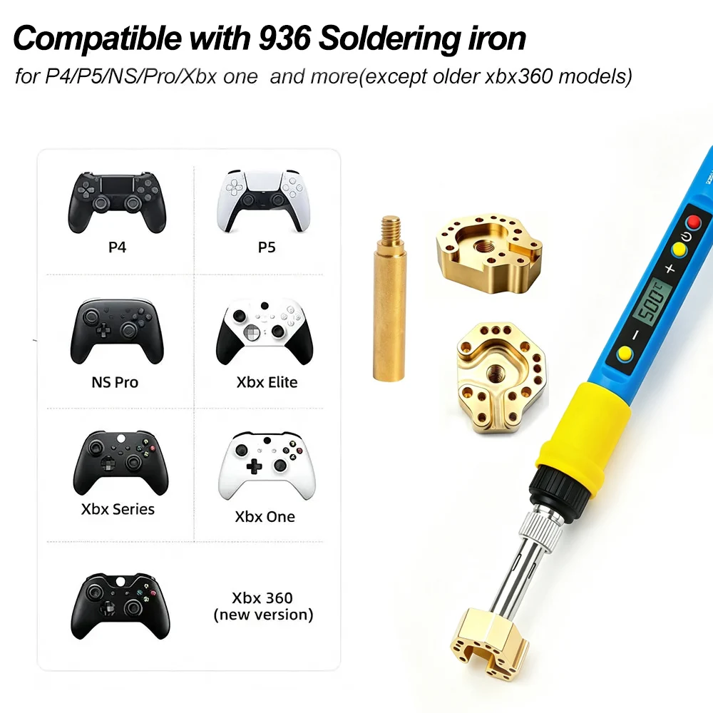 3D Joystick Desoldering Iron Tip & 80W 936 Soldering iron 936 Heating Stick for PS5, PS4, Xbox Series X|S, Xbox One & Switch
