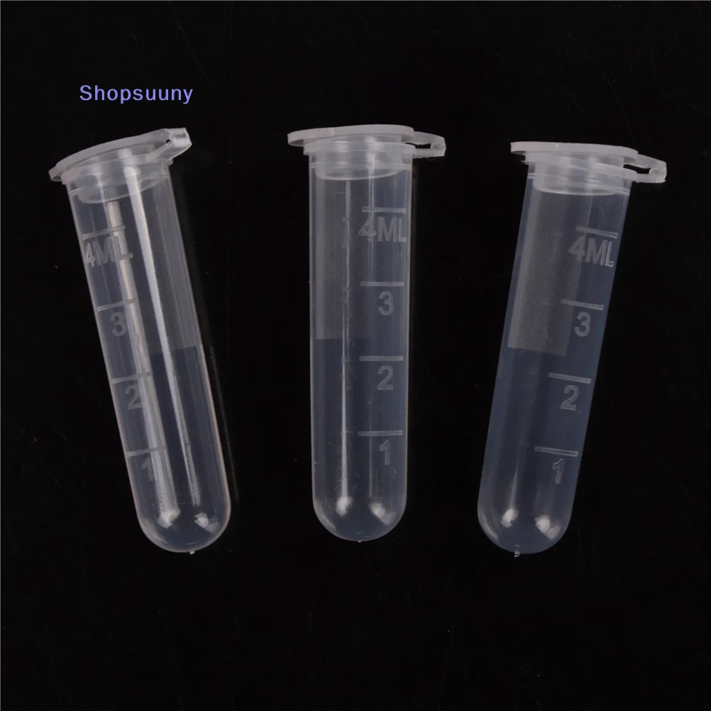 [SU]30Pcs Centrifuge Lab Test Tube Vial Container Bottle With Cap 5ml Sample Plastic[SU]