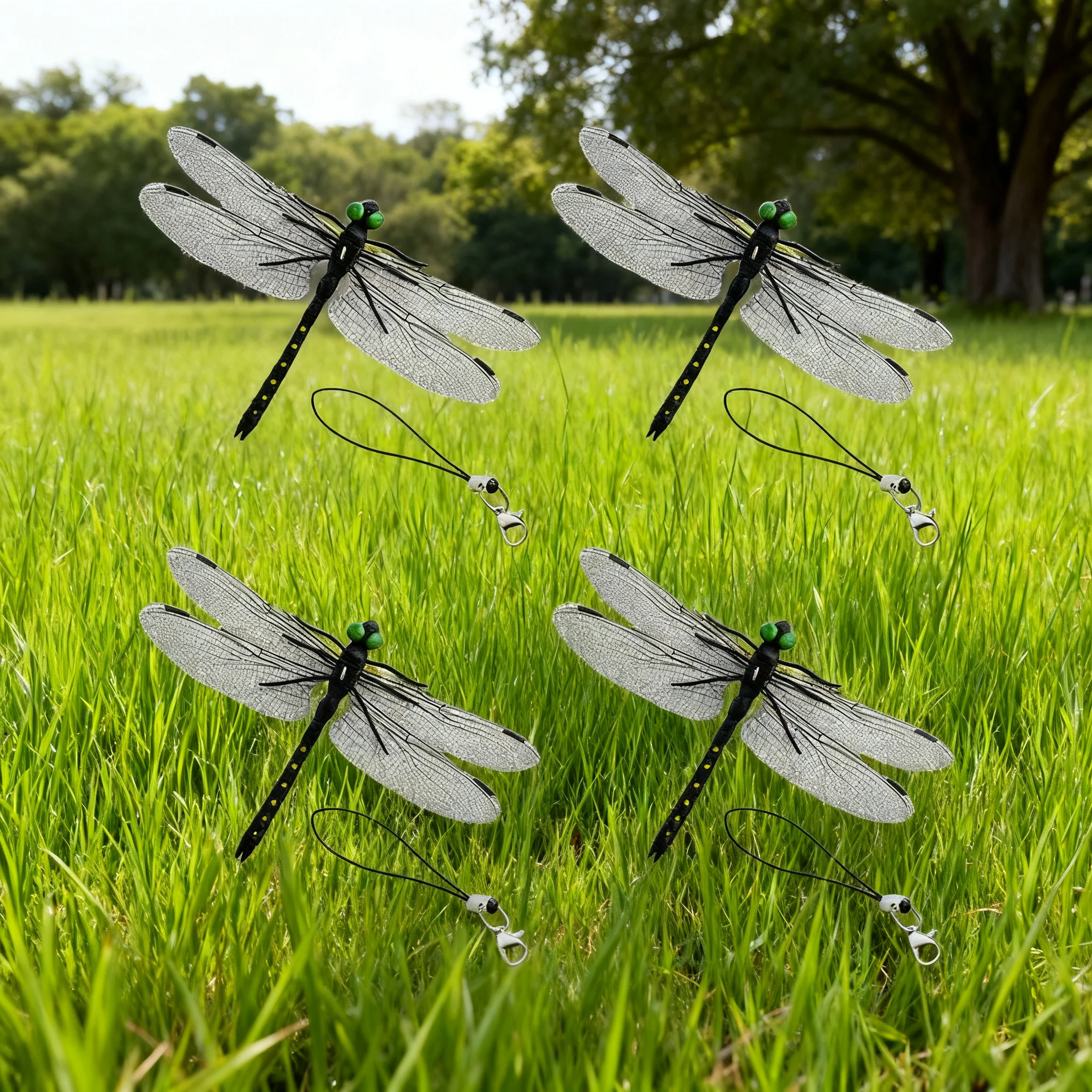 Outdoor Mosquito Repellent Simulation Stick Dragonfly Rope Dragonfly Repellent Artifact Dragonfly Stakes Yard Plant Lawn Decor