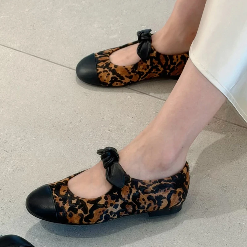 

Leopard Women Loafers Shoes Flats Casual Fashion Mary Jane Shoes 2025 Autumn New Mary Jane Shoes Casual Shallow Mujer Zapatos