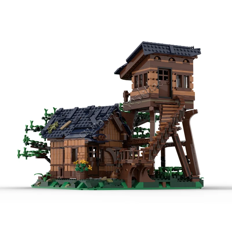 1948PCS Personalizzato MOC Architettura Medievale Foresta Lookout Modello di Costruzione FAI DA TE Blocco Innovativo Mattoni di Montaggio Giocattolo Regalo di Festa