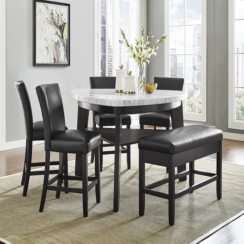 Carrara Storage Counter  Black Wooden Dining Bench Contemporary Seat Simple Dining Furniture On-Site