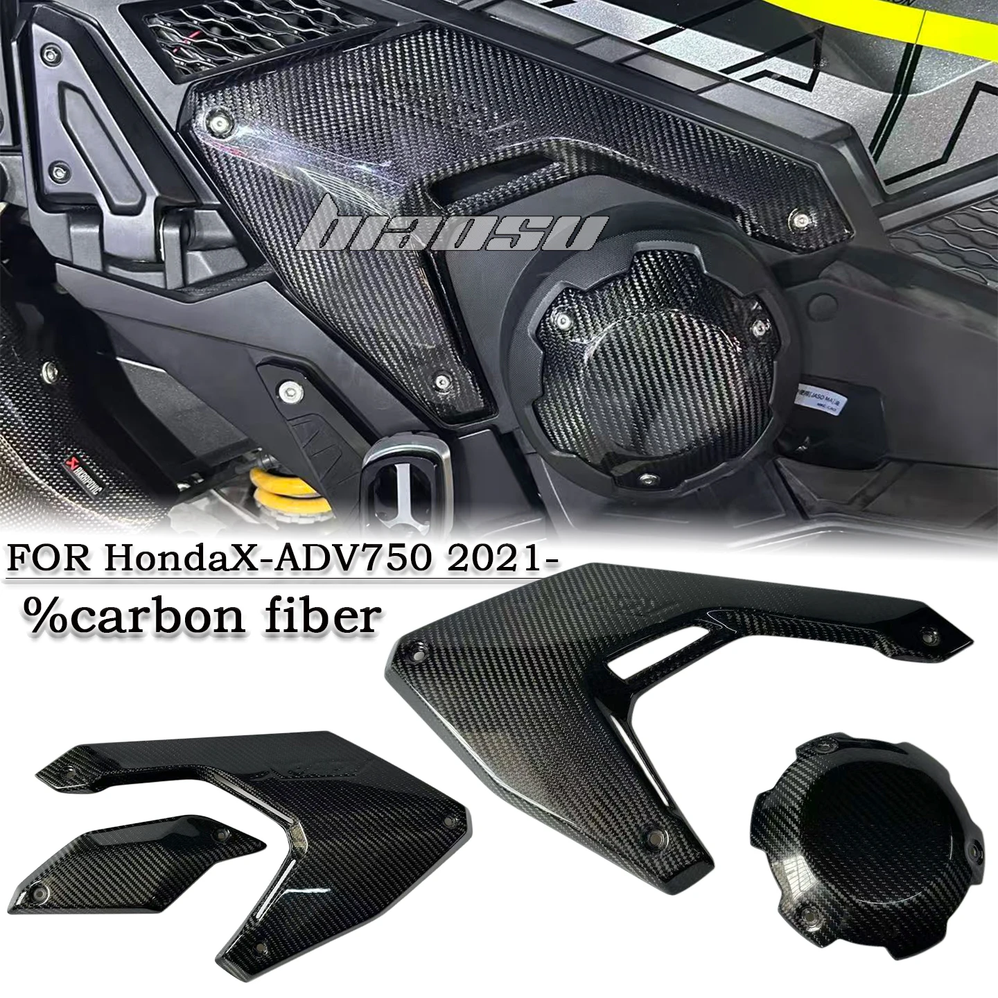 

100% Carbon Fiber - for Honda XADV 750 2021-2026 Models Fiber - Carbon Fiber Motorcycle Side Panels, Frame Covers, Cowl Fairing