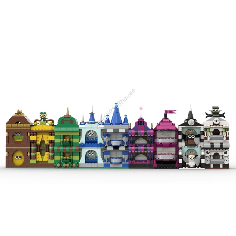 1322 piezas MOC Casas Arcoíris 1-9, Bloques de Construcción Clásicos, Regalo Educativo para Juego Creativo, Ideal para Familias en Navidad