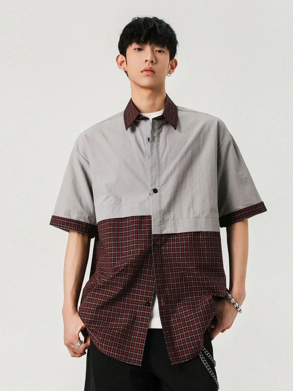 

Новая мужская летняя футболка 2025 года: повседневная, свободная, дышащая, с лоскутным дизайном, ярких цветов, модная, брендовая, для молодежи