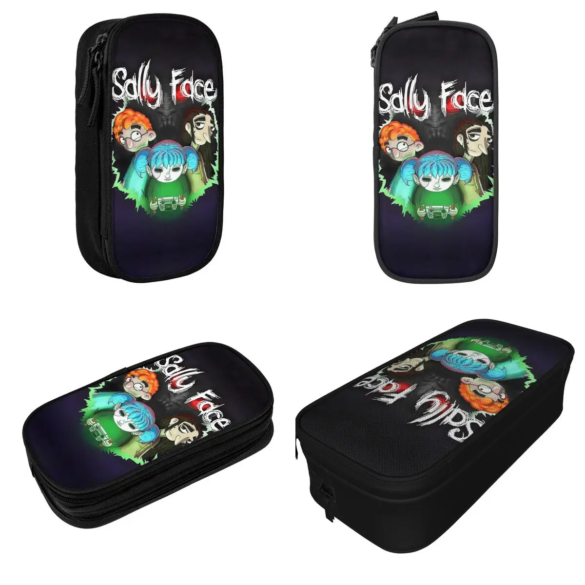 Large Capacity Pencil Pouch Sally Face Office Supplies Sal Fisher Double Layer Pencil Case Stationery Women Make Up Bag