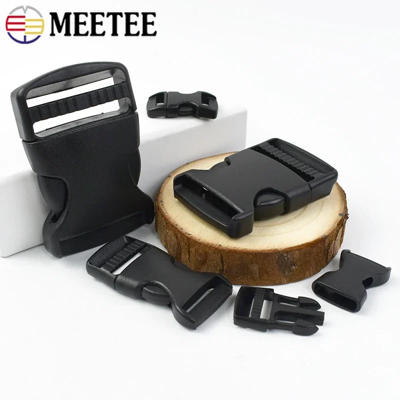 10/20Pcs 10/15/20/25/32/38/50mm Black Plastic Backpack Release Buckles Pet Collar Buckle Belt Adjust Clasp Luggage Accessories