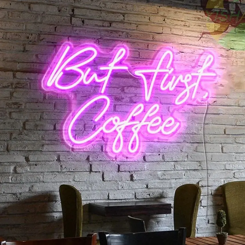 Coffee Neon Sign Custom Neon Signs Coffee Shop, But First Customized Store Neon Sign, Store Wall Art Neon Sign Decoration