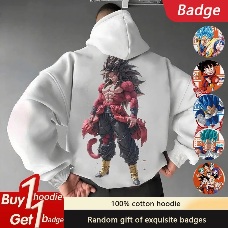 

Dragon Ball GOKU Loose Sports Hoodie Japanese Anime Peripheral 2025 Autumn Men's and Women's Cotton Fashion Sweater Top