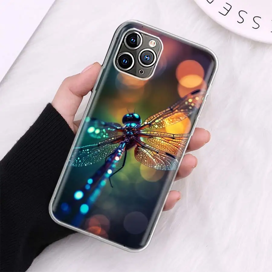 Dragonfly Texture is Realistic Phone Case For Apple Iphone 12 Mini 14 13 15 Pro Max 11 X XS XR 16 Plus Cover Shell Coqu