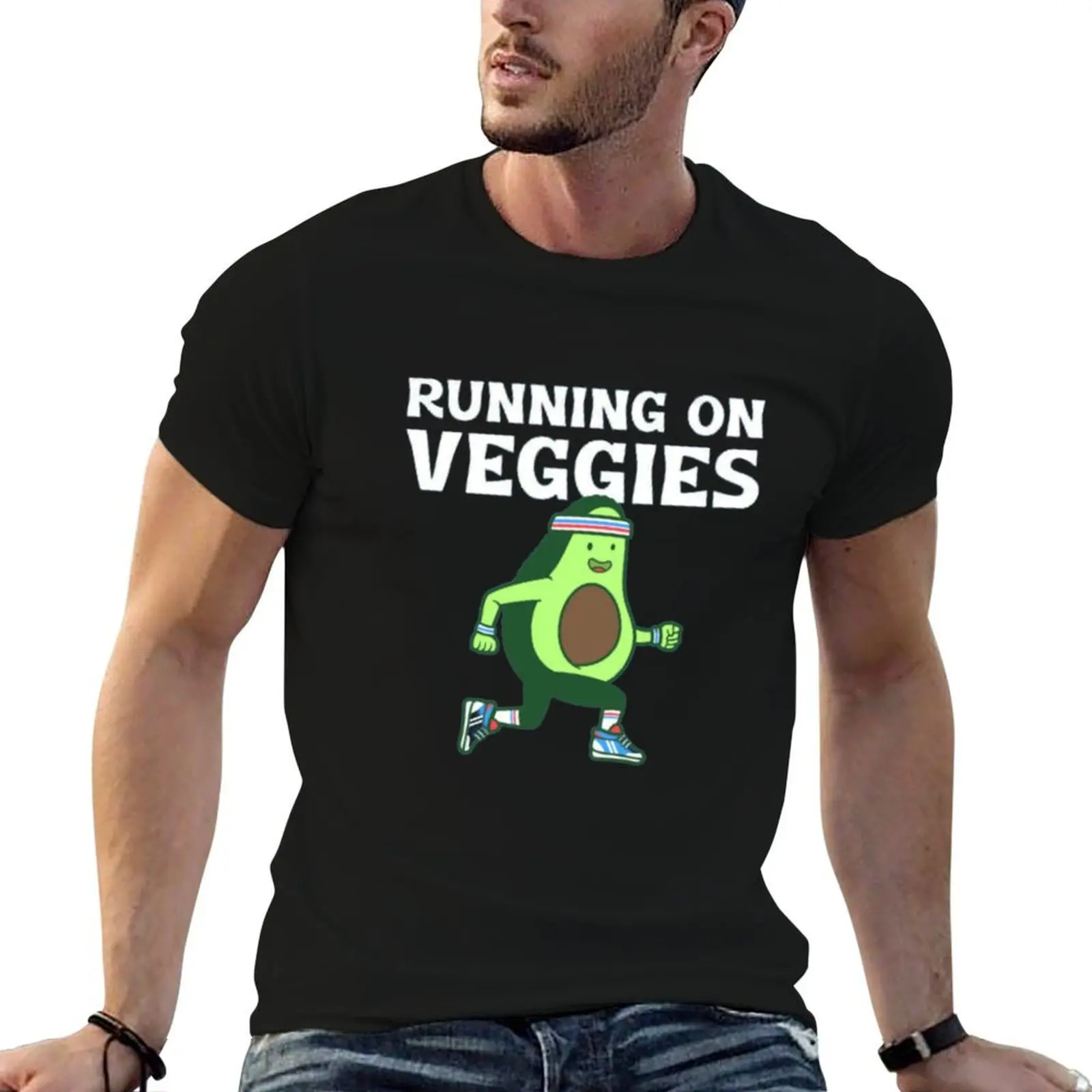 

running on veggies T-Shirt cotton tshirt 100% t shirts for man cotton soft T-Shirt