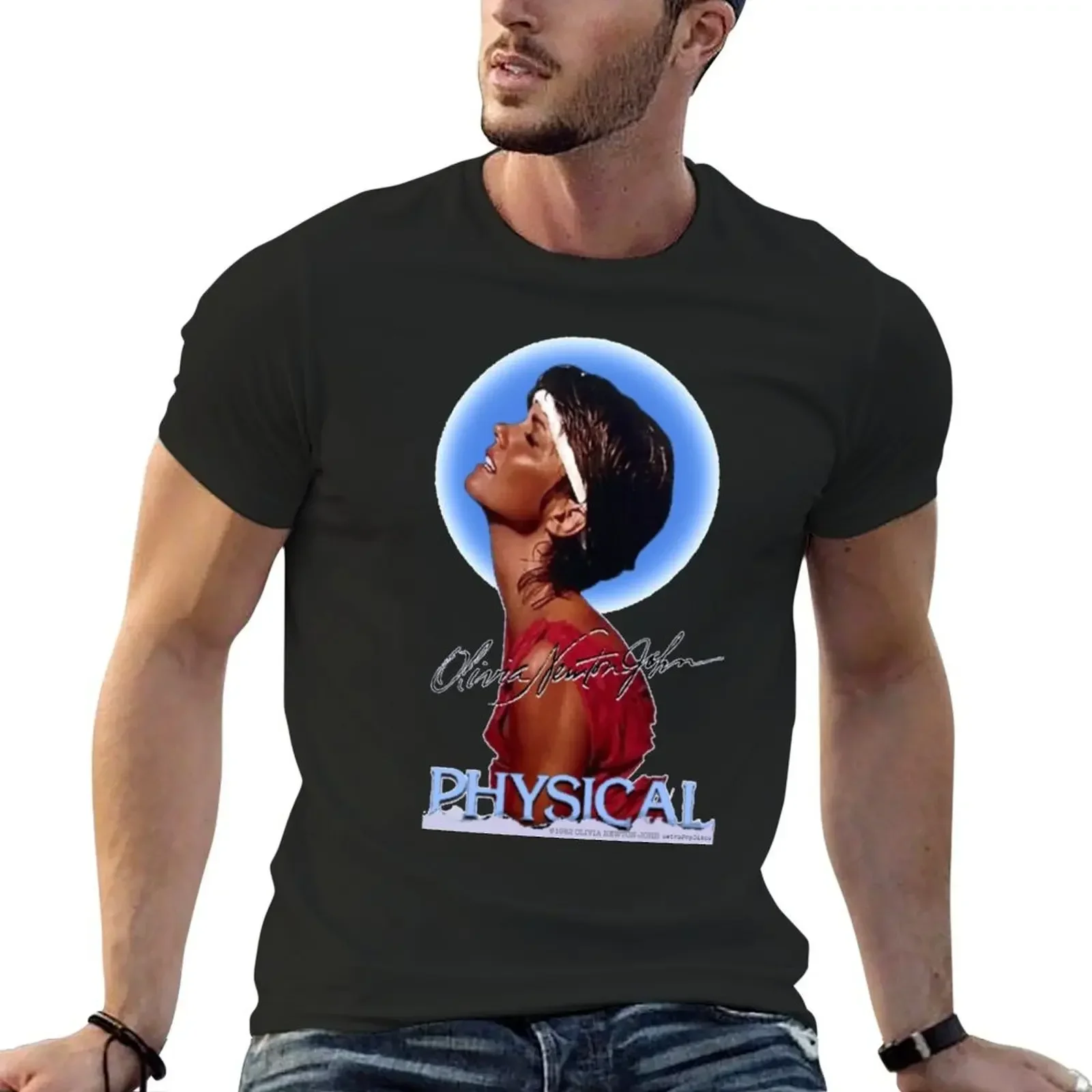 

Olivia Newton-John - Physical Concert T Shirt Vintage Reproduction T-Shirt tops designer shirts graphic t shirts men t shirts