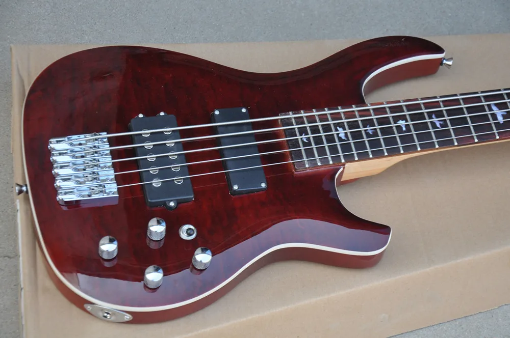 5 Strings Electric Bass Guitar with Chrome Hardware,Rosewood Fretboard,Provide customized service view 2