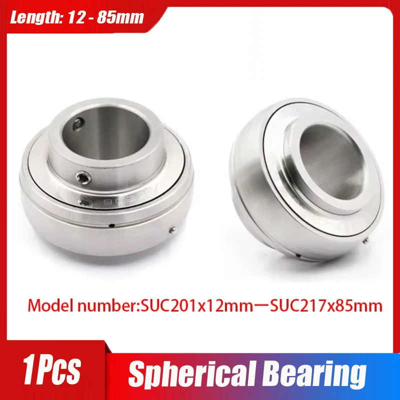 Stainless Steel Outer Spherical Bearing SUC201-217 Series 440 Material Bore 12-85mm Corrosion Resistant Food Machinery Drive Bea