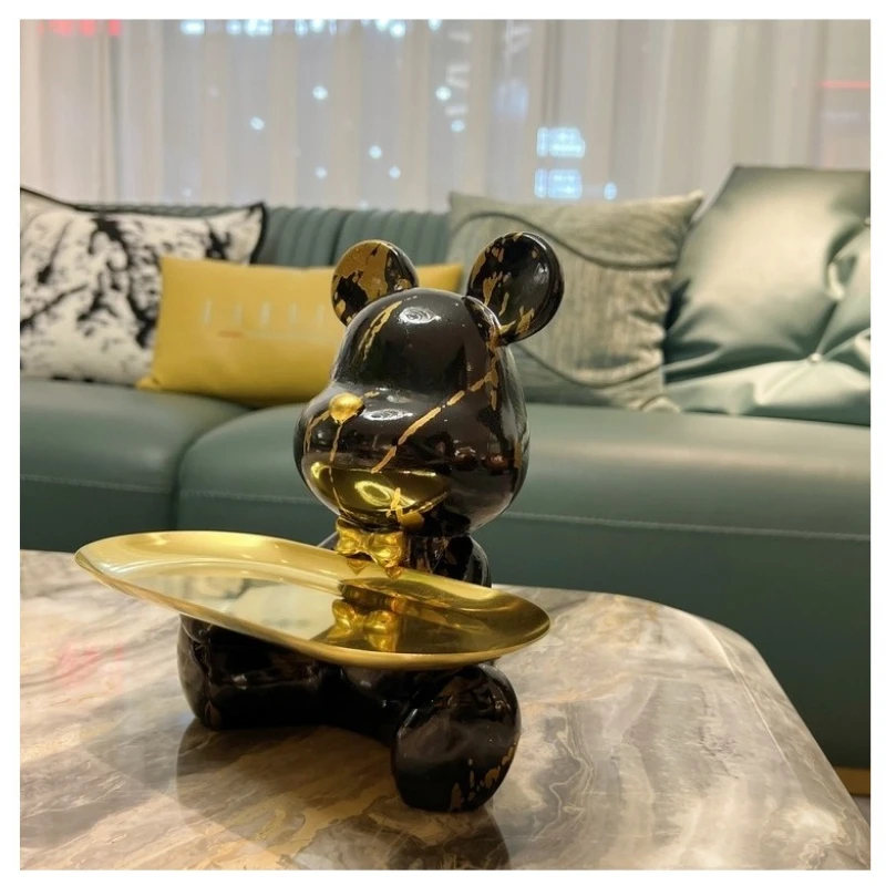 العصرية الملونة الكتابة على الجدران الدب مجردة الراتنج تخزين تمثال لطيف خربش الحيوان المنظم حامل مكتب للمنزل مكتب الحلي