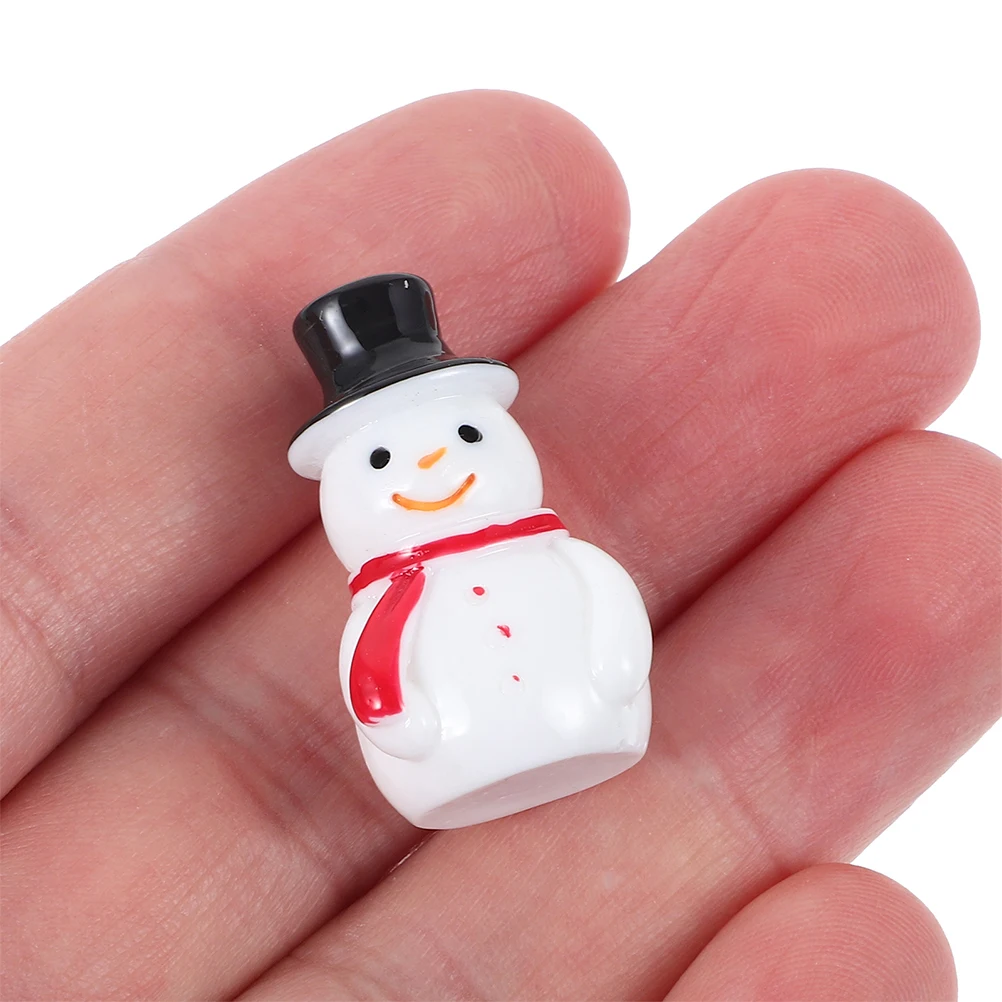

24Pcs Mini Resin Snowman Christmas Decor Top Hat Festive Holiday Party Tabletop Winter Decoration Small Snowmen