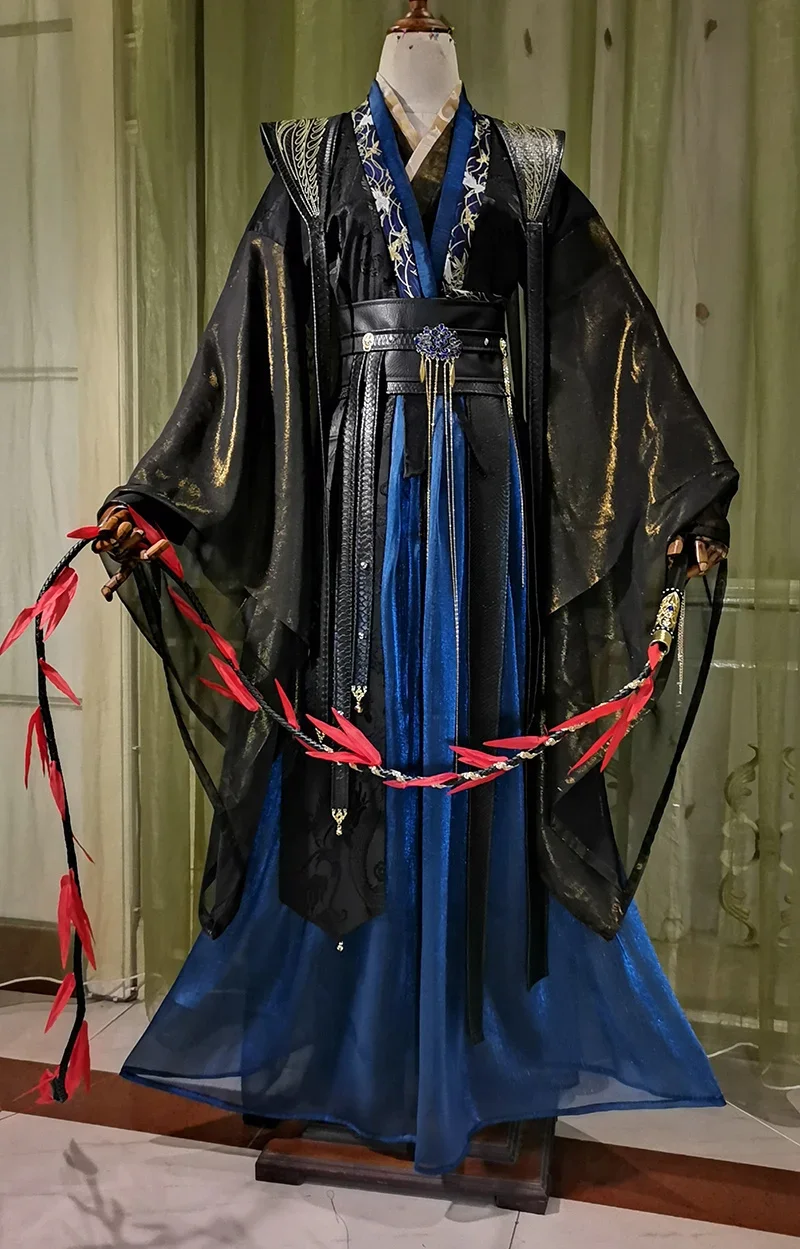 Tian Guan Ci Fu Filme Cosplay para homens, roupas pretas Hanfu, festa de Carnaval de Halloween, adultos, personalizados, Erha Mo Ran