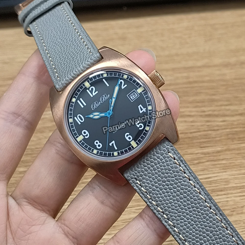 2025 Nuovo arrivo 37,5 mm Orologio automatico in materiale bronzo 5ATM Orologio da polso con pennarelli luminosi impermeabili