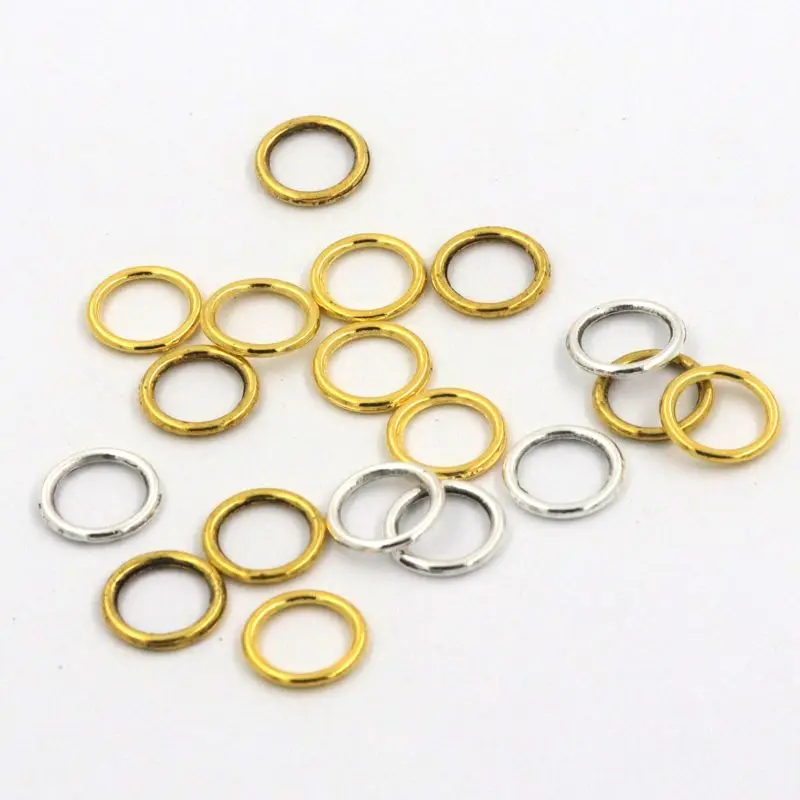100pcs Mix Tibetan Gold Silver Color Round Metal Closed Loose Spacer Bead Jump Rings For Jewelry Making Bracelet Diy Accessories