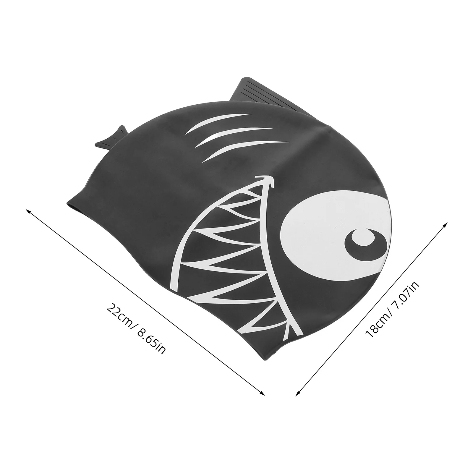 Cuffia da nuoto Shark Cappello da nuoto in silicone Protezione per le orecchie nera Cuffia da bagno impermeabile per cartoni animati Cappello da bagno da spiaggia per piscina