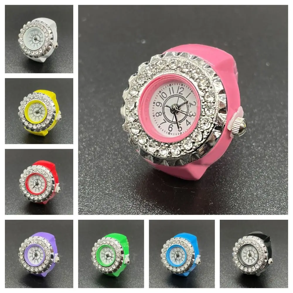 خمر بريق خواتم مجوهرات ساعة فاسق ريترو لامعة الرومانية كوارتز ساعة شخصية قابل للتعديل بريق فنجر ساعة حلقة زوجين
