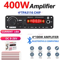 AMPLIFICADOR DE 400W Bluetooth MP3 WMA APE placa decodificadora DC8-26V manos libres Audio para coche micrófono USB TF FM Radio DIY reproductor de música Mp3