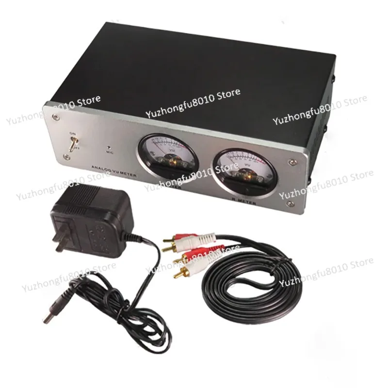 Dual VU Level Meter Music Spectrum Analyzer – Voice Control LED Yellow Backlight Dual Mode Aluminum Alloy Panel