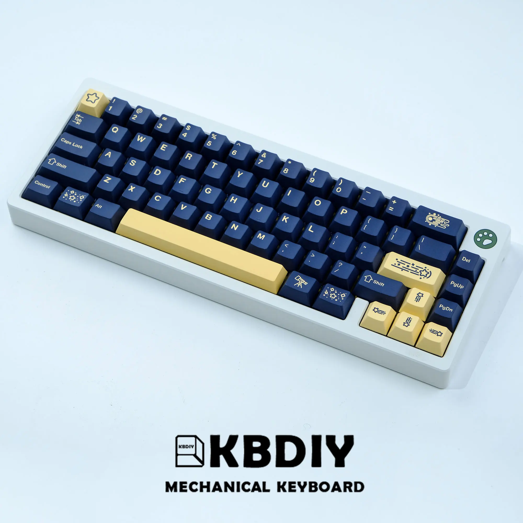 KBDiy 124 klawisze GMK Stargaze klon PBT koreańskie klawisze z profilem Cherry MX żółta nasadka do klawiatury mechanicznej zestaw niestandardowych kapsli