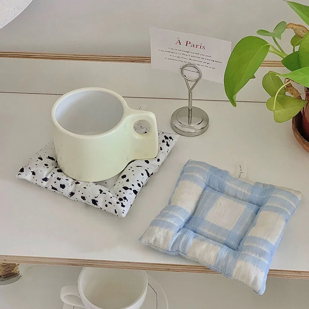 INS Style-posavasos de cinta de arco casero Original, mesa de comedor, cocina, alfombrilla de aislamiento para el hogar, accesorios de fotografía de tela coreana