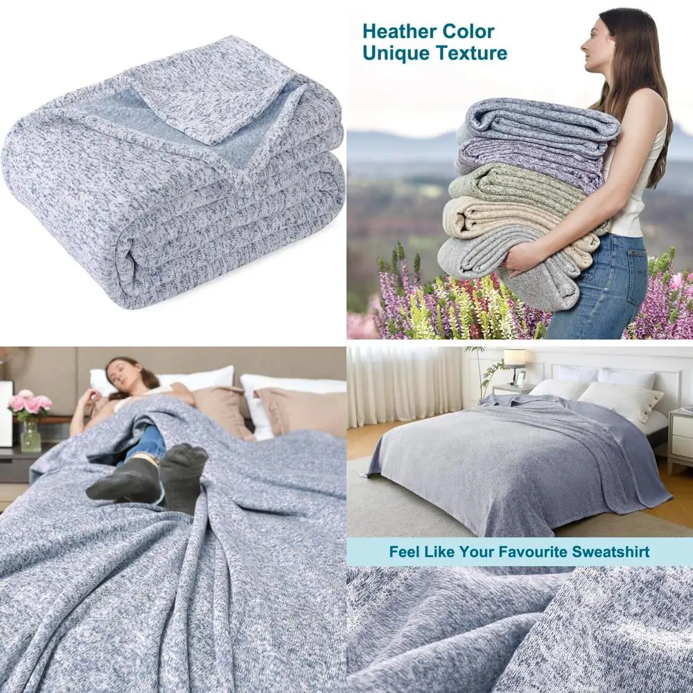 

Lightweight Breathable Twin Size Jersey Blanket for Summer Nights - Soft Knit Cover for Hot Sleep
