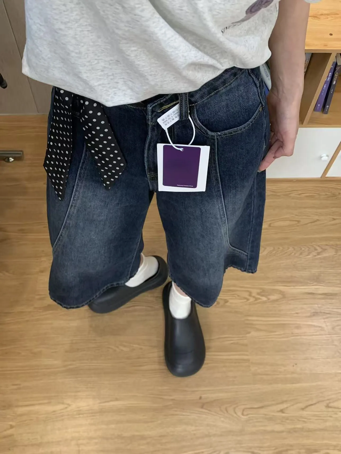 

American Style High Waist Wide Leg Seven-Foot Blue Jeans Women's Summer Thin New Loose Slimming Jeans Casual Comfortable