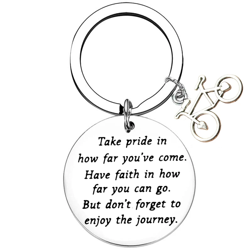 Bicycle Keychain You Are Braver Stronger Smarter Than You Think Keychain Cycling Student Graduation Gift