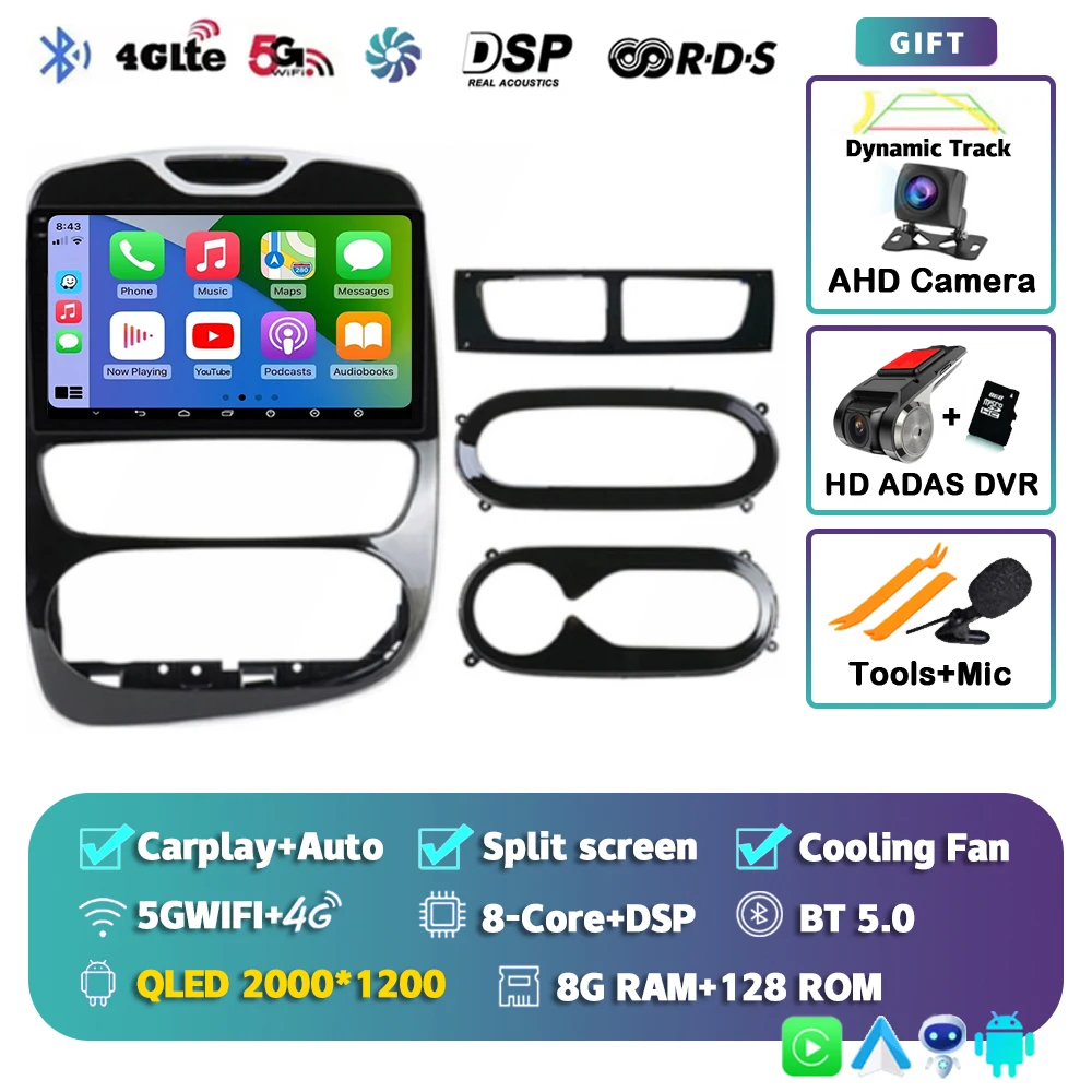 Android 15 Voor Renault Clio 4 BH98 KH98 2016-2019 2K QLED Android Autoradio Multimedia Video Player GPS AI Voice CarPlay Stereo