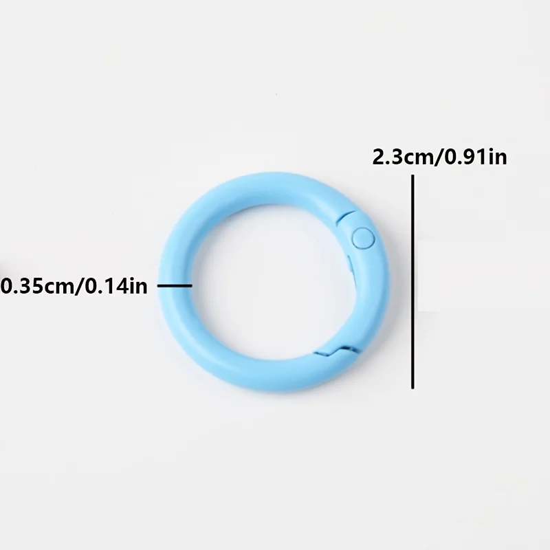 10pcs Colored Metal Circular Buckle Open Circular Ring Keychain Bag Additions